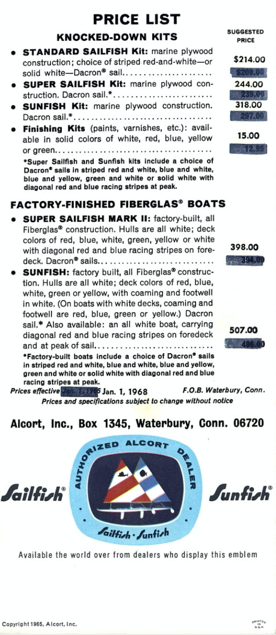 1965 1958 Alcort Price list.png