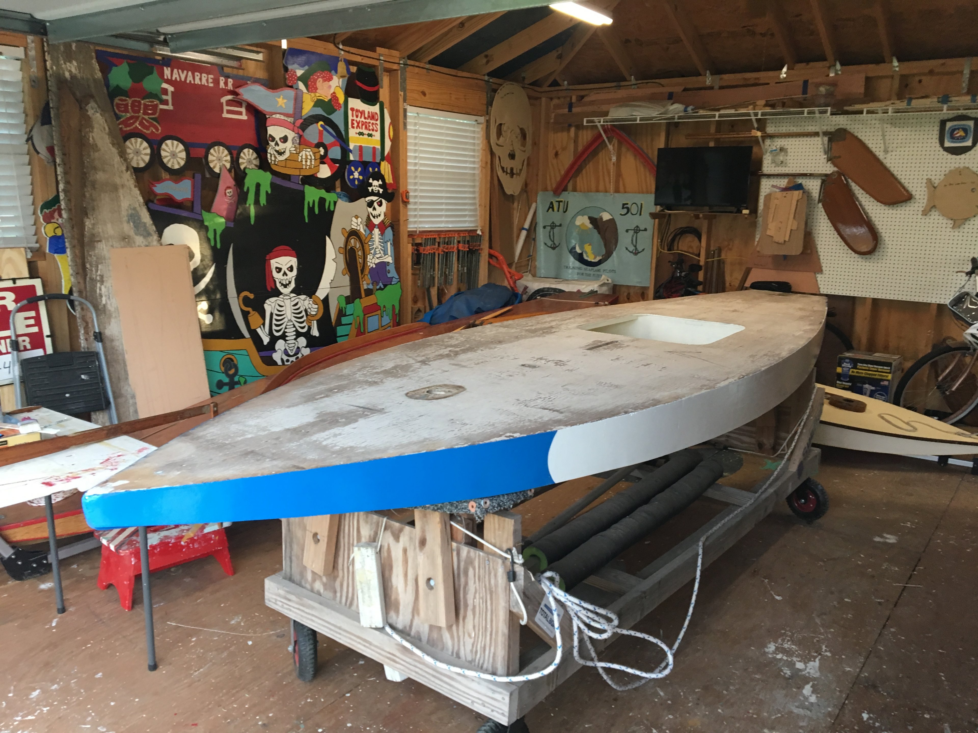 1 Qt. Marine Topside Paint for Boat Canoe Pool Slide Fiberglass Wood Largo  Blue