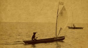 Seminole canoe with sail on Biscayne Bay sm.jpg